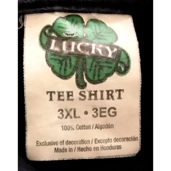 Lucky Size 3XL Black Tee With Clover Skull Graphic - Picture 5 of 6